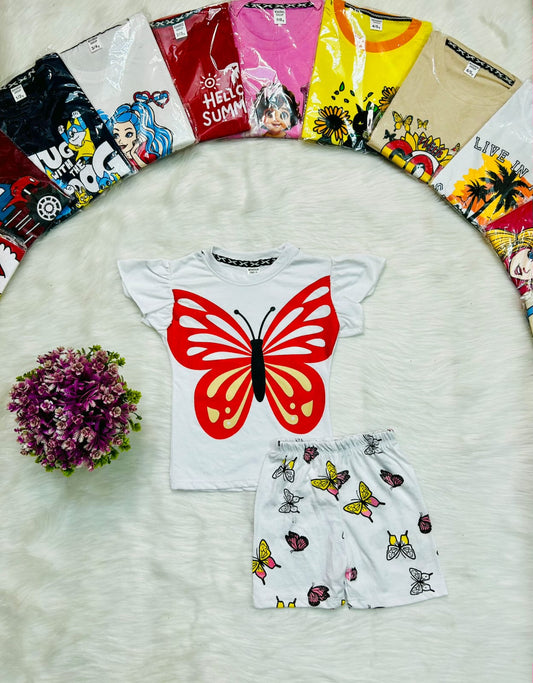 Red Butterfly Tee Set