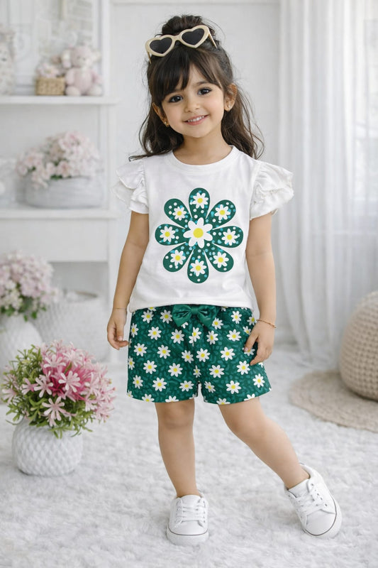 Daisy Flower Print Outfit Set