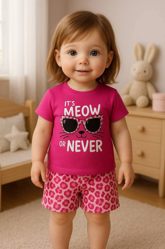 Meow Leopard Tee Set