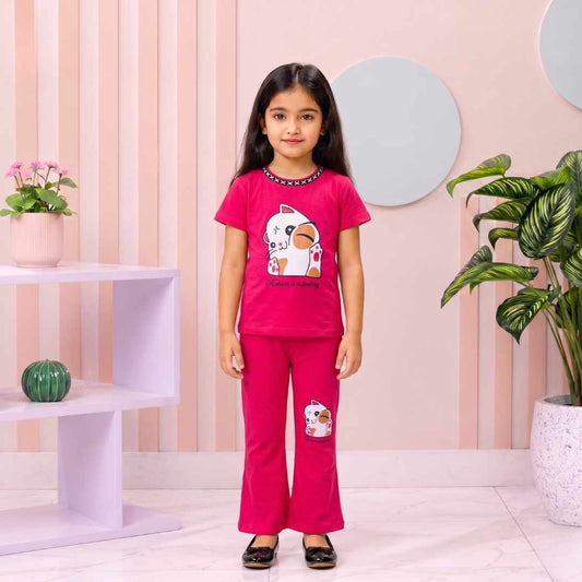 Sulky Kitty Print Outfit Set