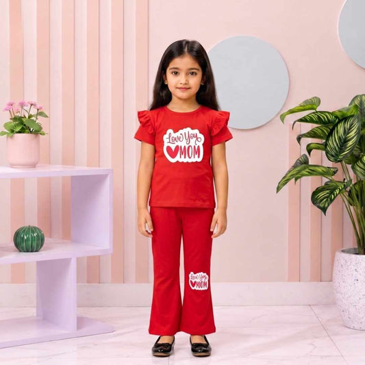 Love You Mom Heart Outfit Set