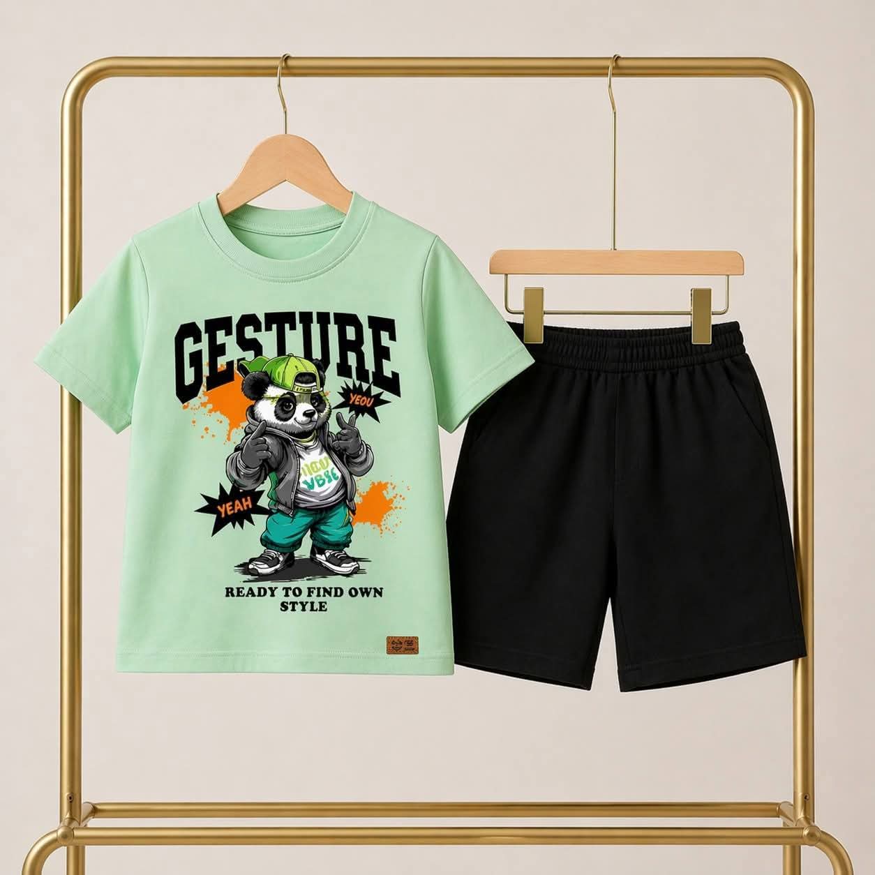 Gesture Panda Mint Tee Set