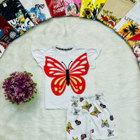Red Butterfly Tee Set
