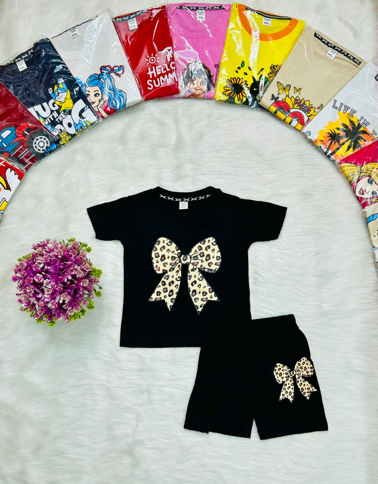 Leopard Bow Tee Set