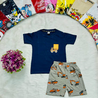 Navy Dump Truck Tee Set