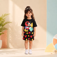 Cartoon Mouse Print Outfit Set