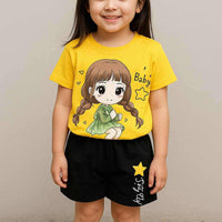 Chibi Girl Star Print Outfit Set