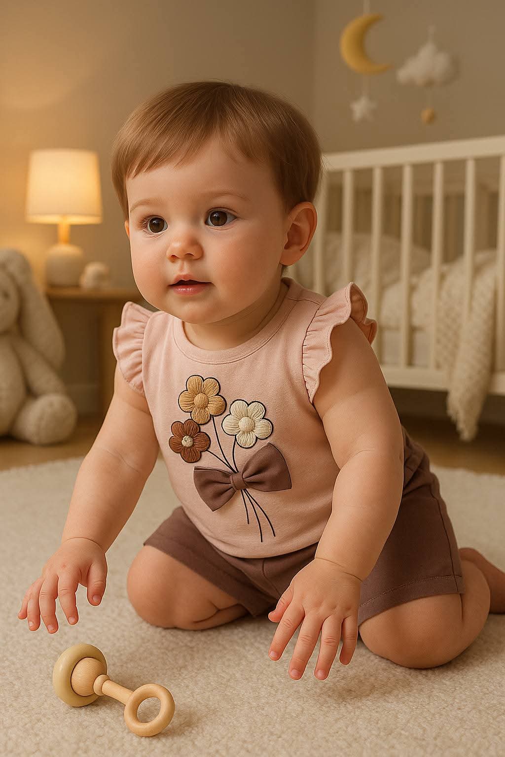 Flower Bouquet Bow Outfit Set
