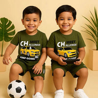 Racing Car Challenge Print Outfit Set