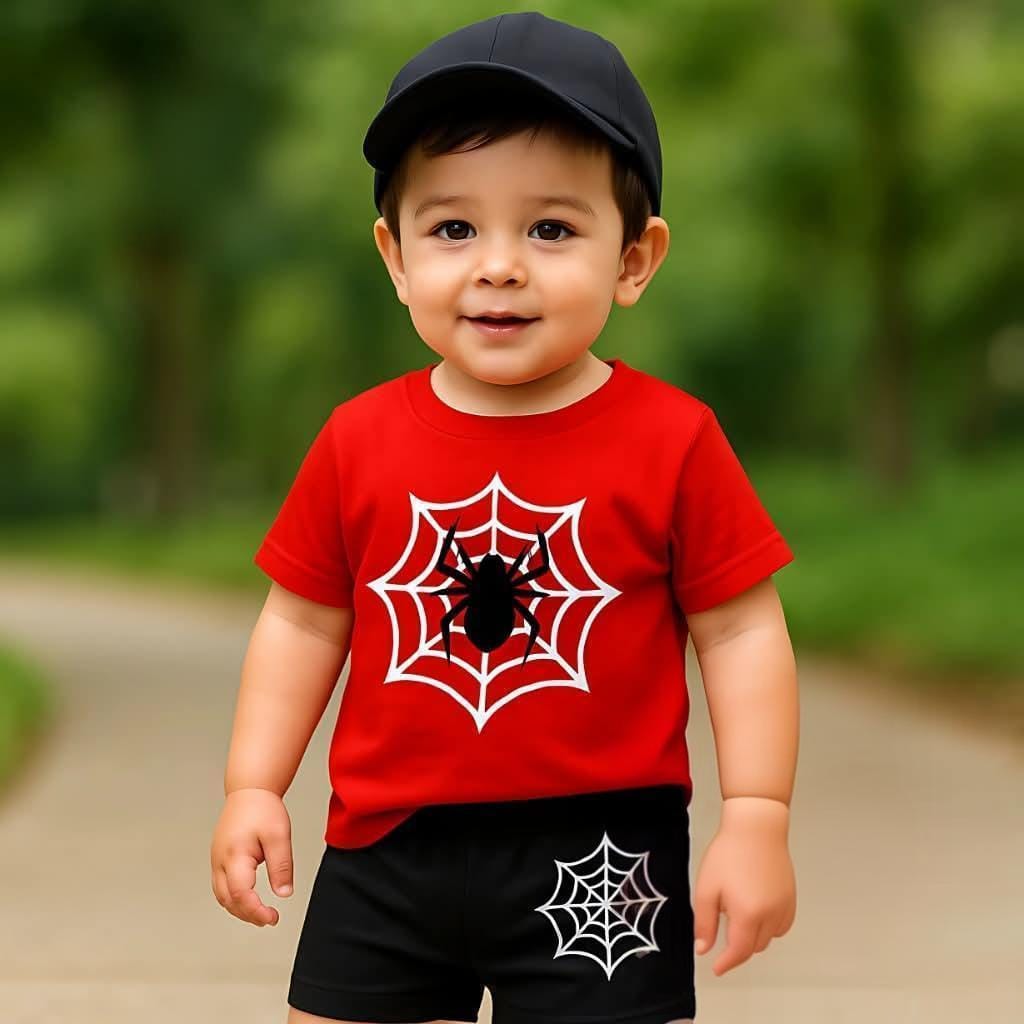 Spider Web Print Outfit Set