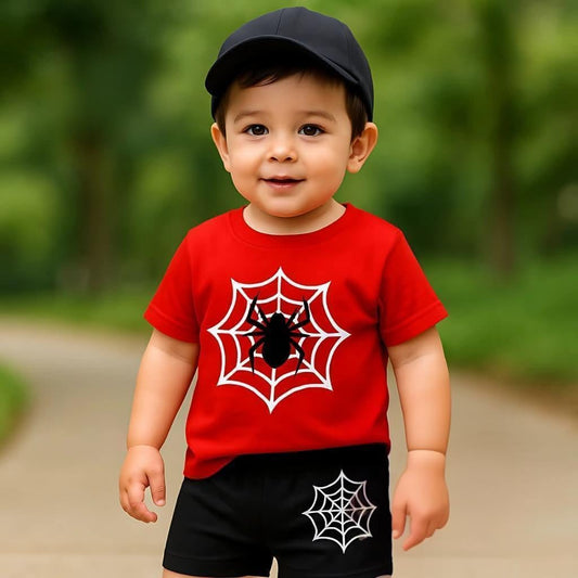 Spider Web Print Outfit Set