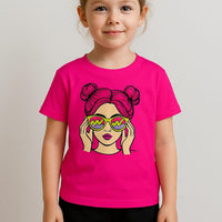 Sunglasses Girl Pink Print Outfit Set