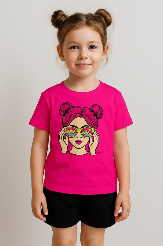 Sunglasses Girl Pink Print Outfit Set