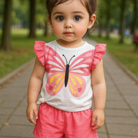 Butterfly Ruffle Tee Set