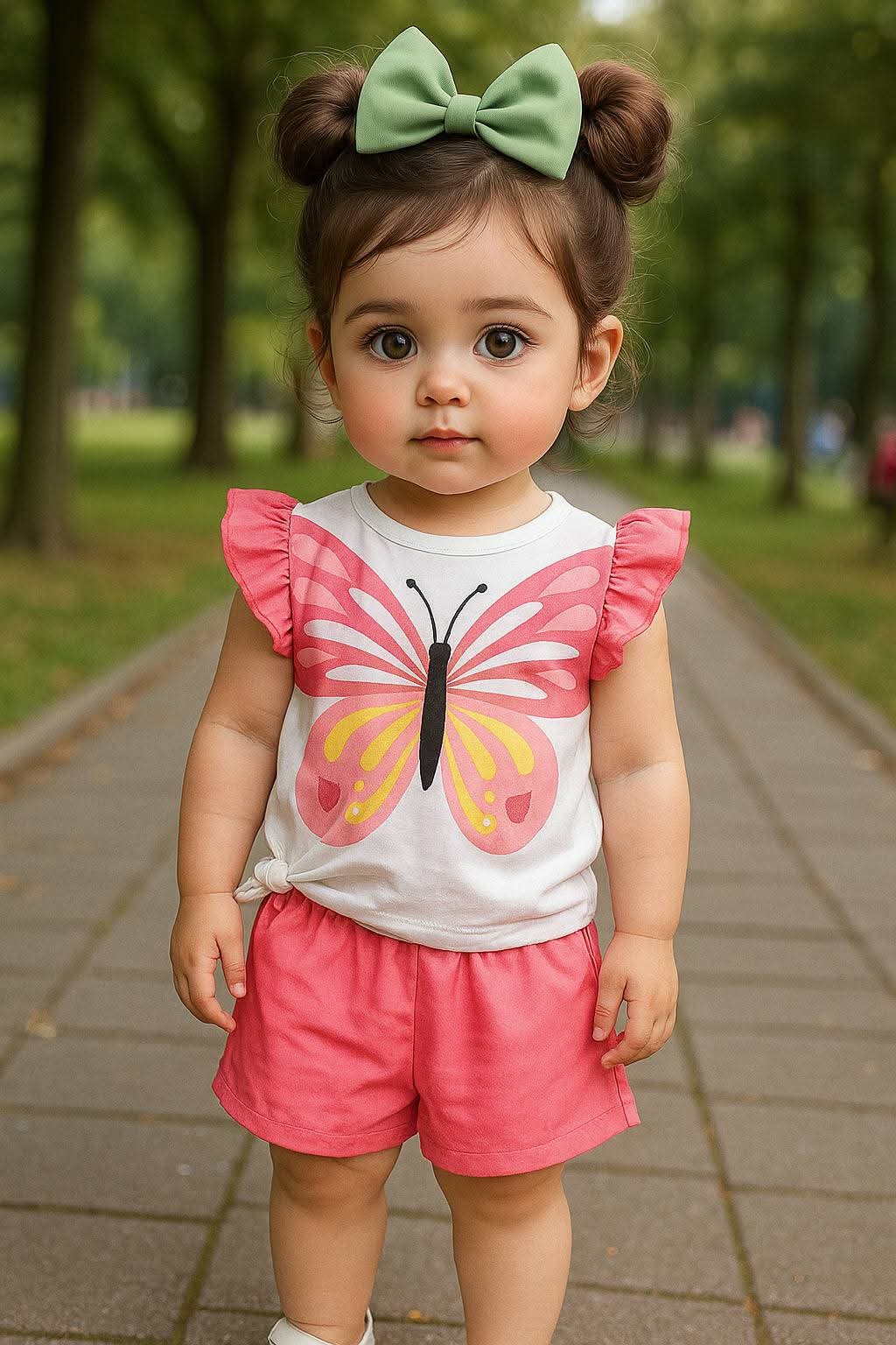 Butterfly Ruffle Tee Set