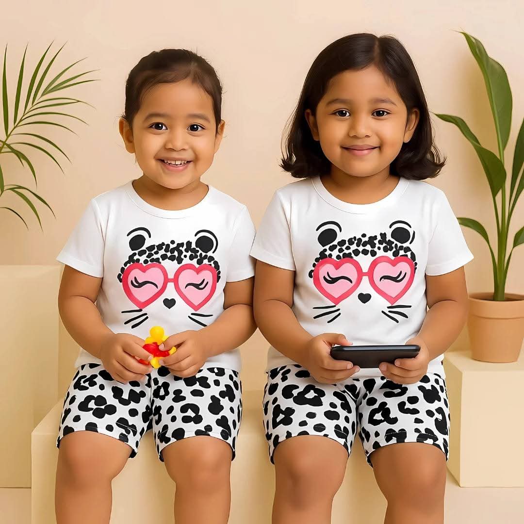 Leopard Heart Tee Set